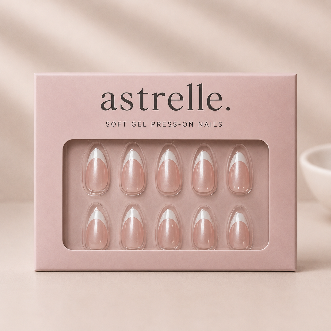 Avery pearl French tip soft gel press-on nails by astrelle