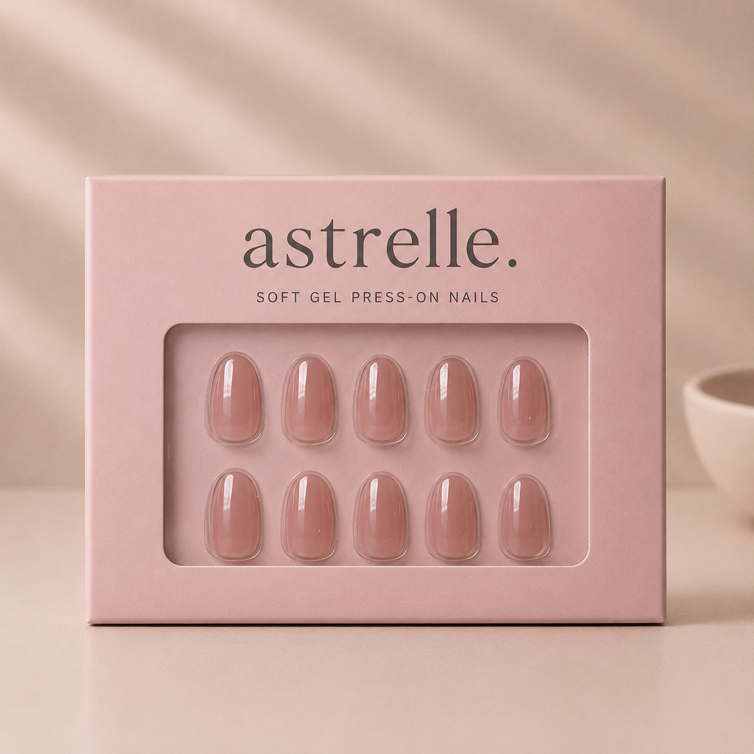 Capri milky pink oval soft gel press-on nails by astrelle