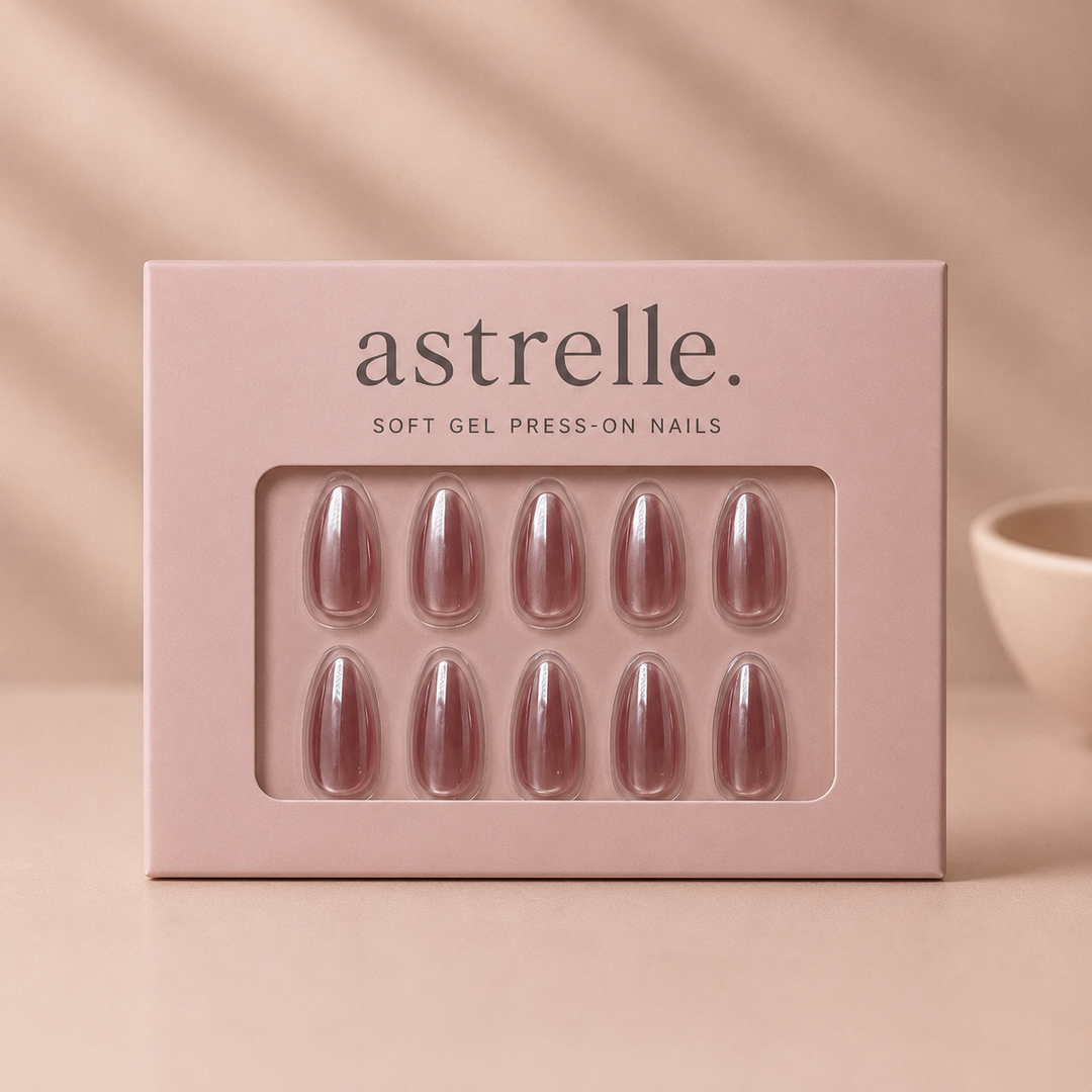 Cashmere nude soft gel press-on nails by astrelle