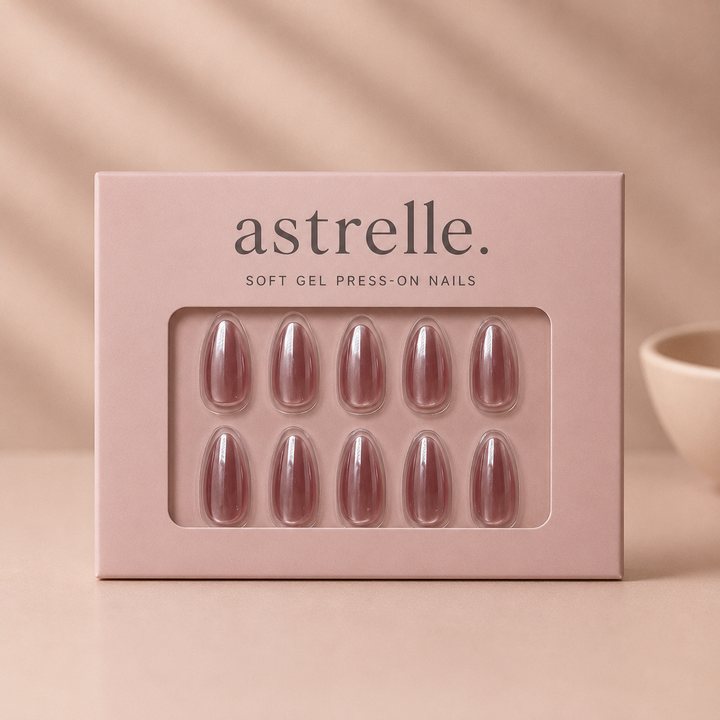 Cashmere nude soft gel press-on nails by astrelle