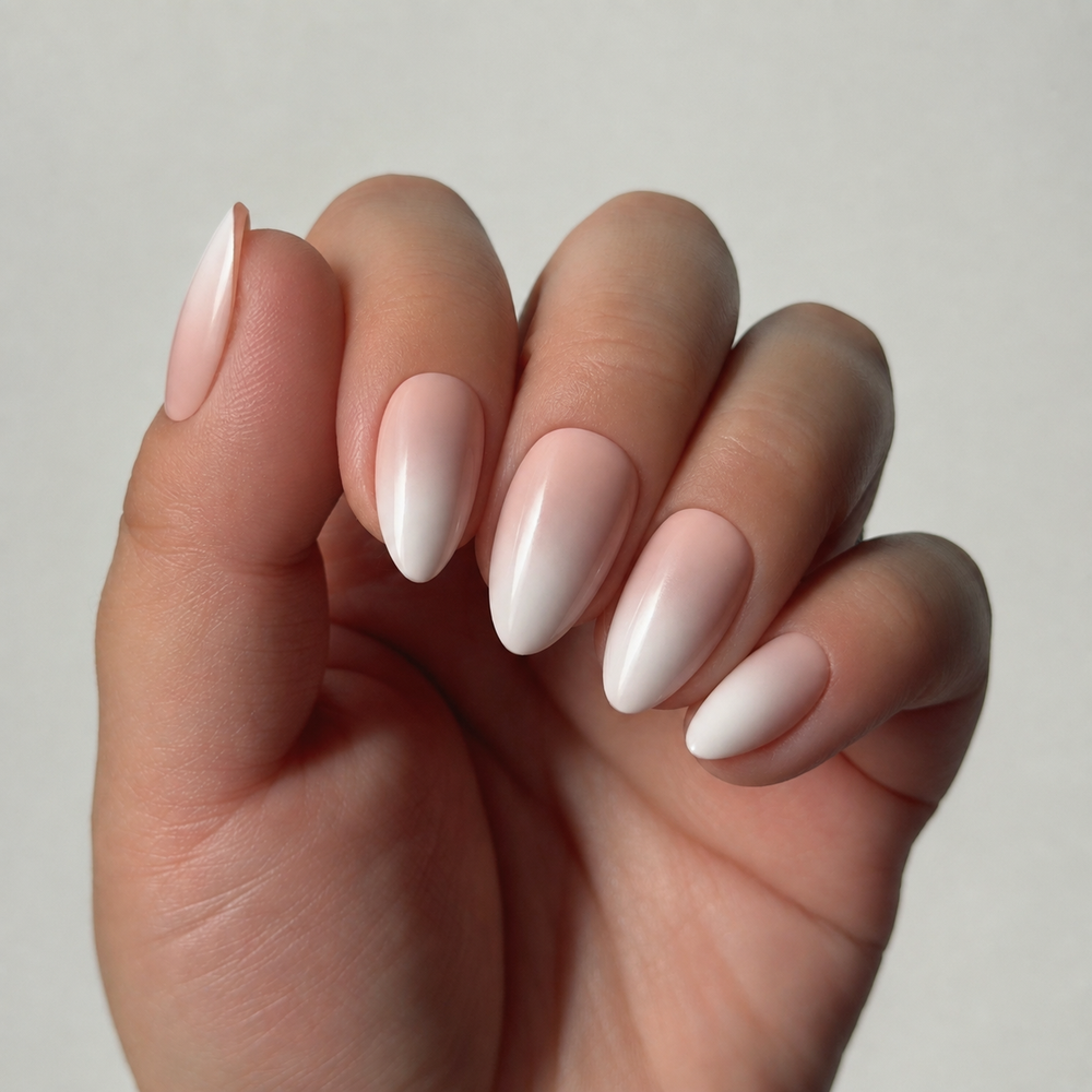 Chantilly ombre milky pink soft gel press-on nails by astrelle