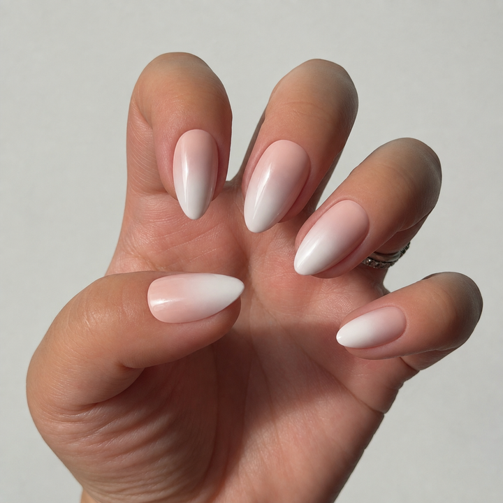 Chantilly ombre milky pink soft gel press-on nails by astrelle
