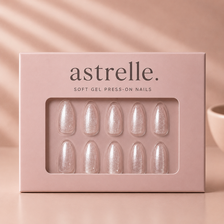 Moonveil shimmering cat-eye soft gel press-on nails by astrelle