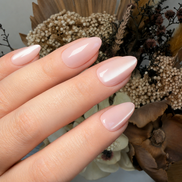 Halo pink cat-eye soft gel press-on nails by astrelle