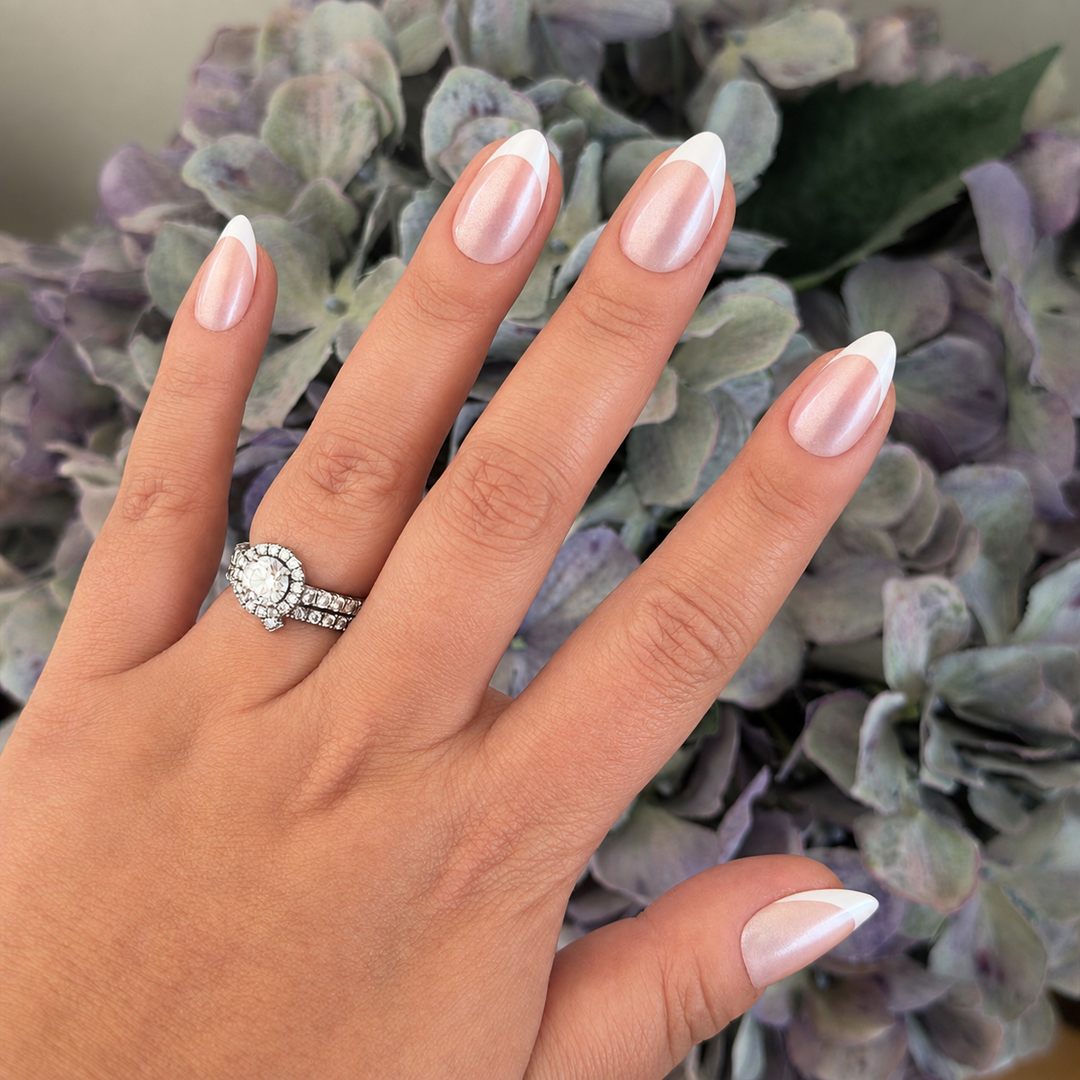 Avery pearl French tip soft gel press-on nails by astrelle