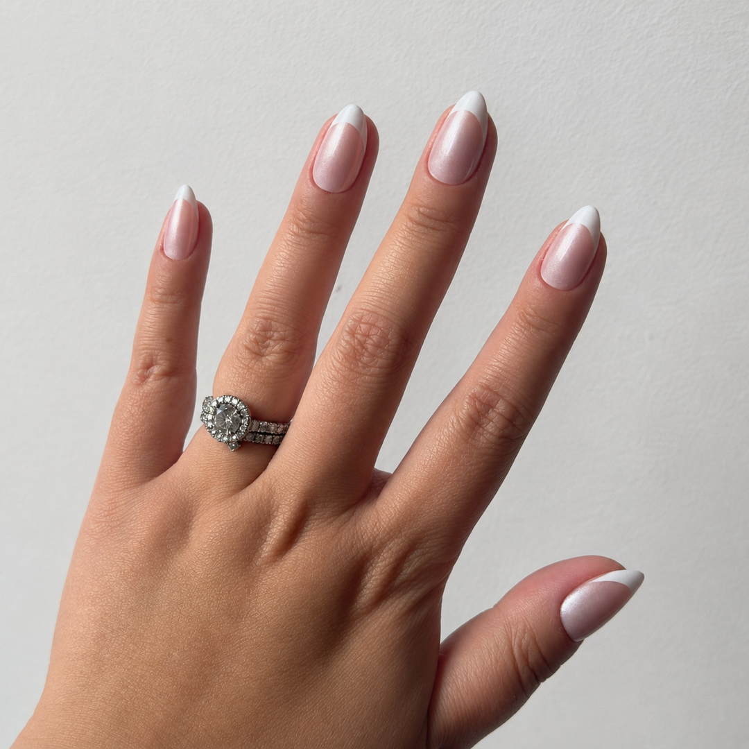 Avery pearl French tip soft gel press-on nails by astrelle