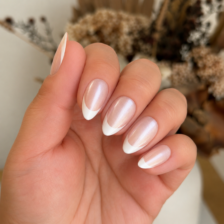 Avery pearl French tip soft gel press-on nails by astrelle