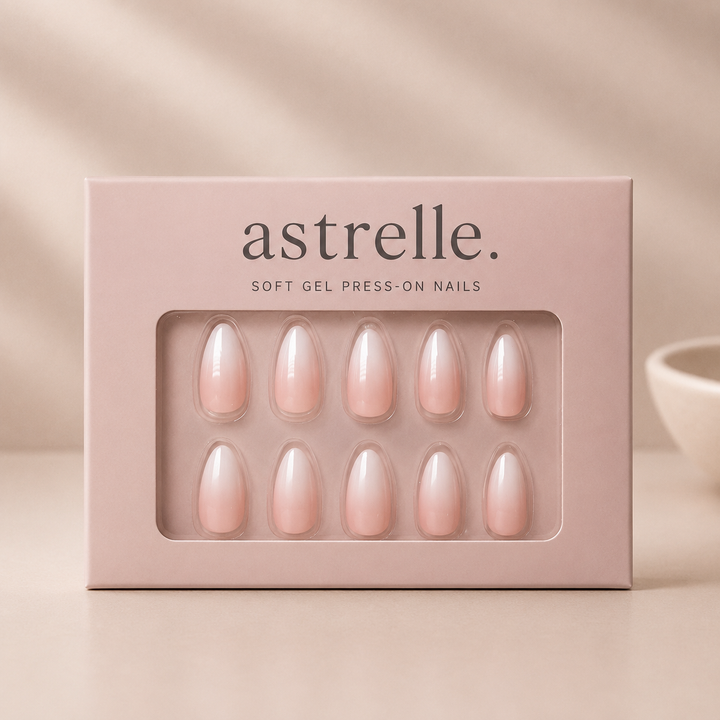Chantilly ombre milky pink soft gel press-on nails by astrelle