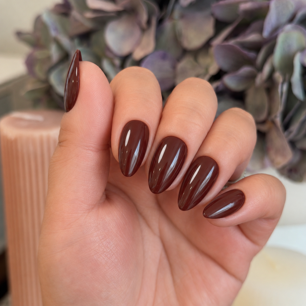 Crush deep burgundy soft gel press-on nails by astrelle