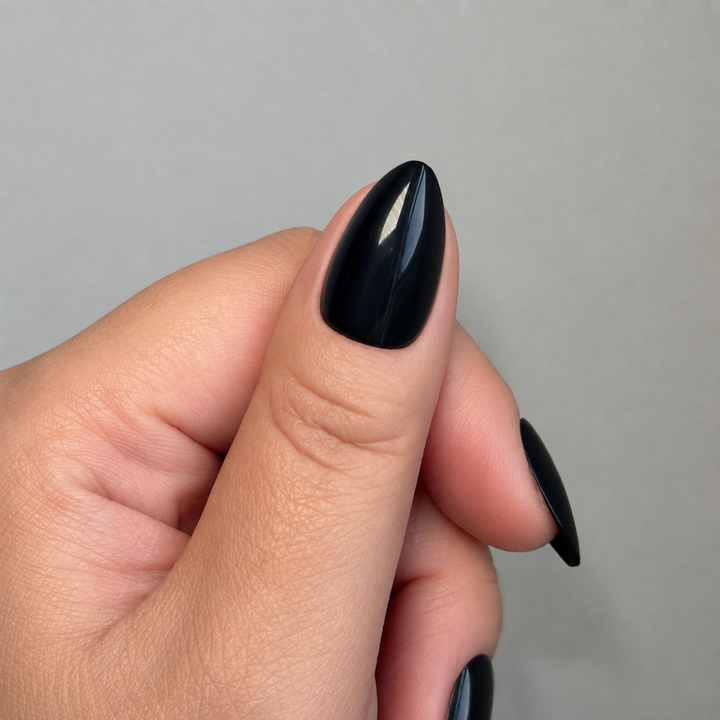 Date Night black soft gel press-on nails by astrelle