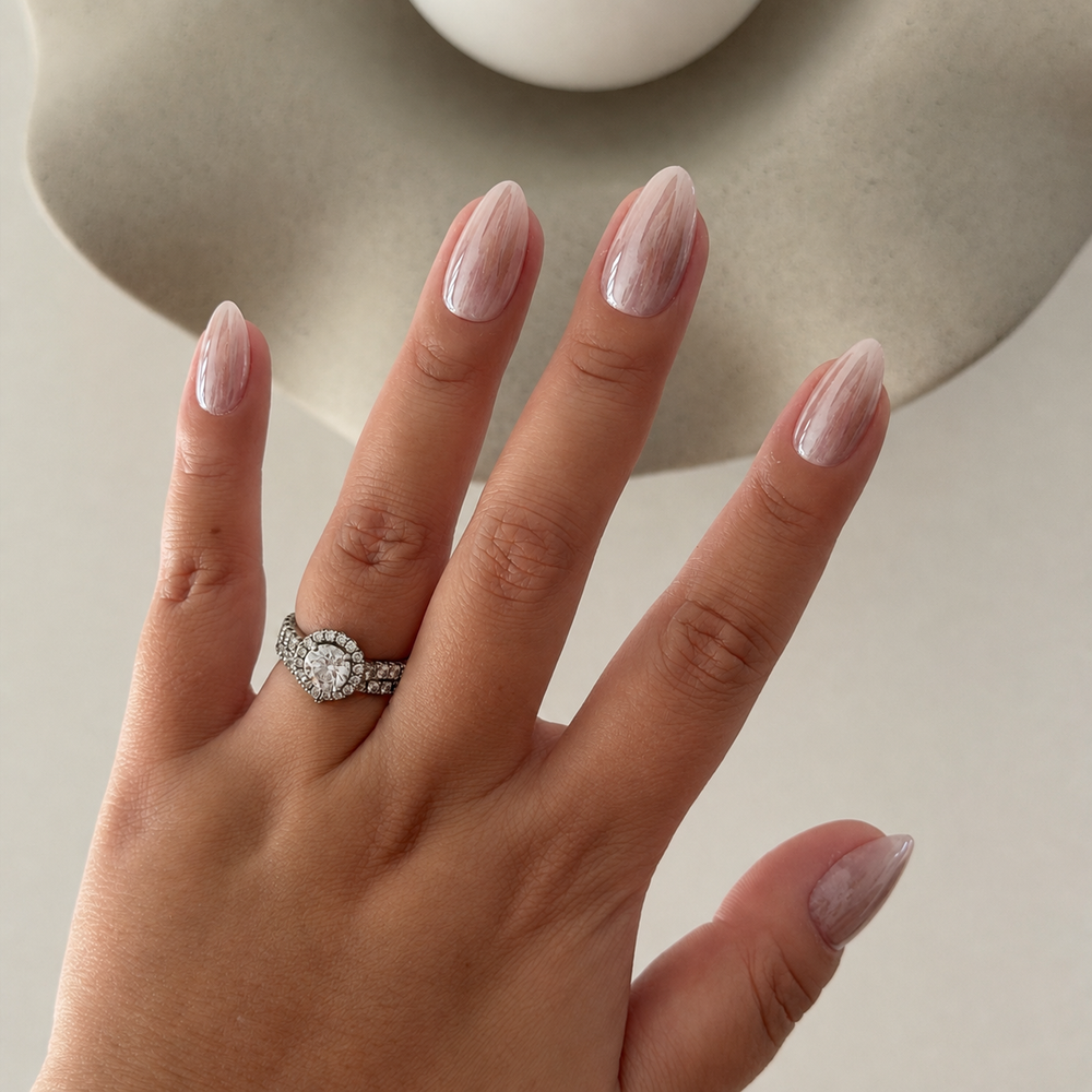 Luminous glazed donut pink soft gel press-on nails by astrelle