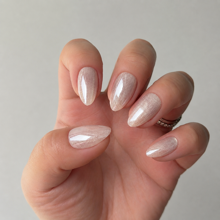 Moonveil shimmering cat-eye soft gel press-on nails by astrelle