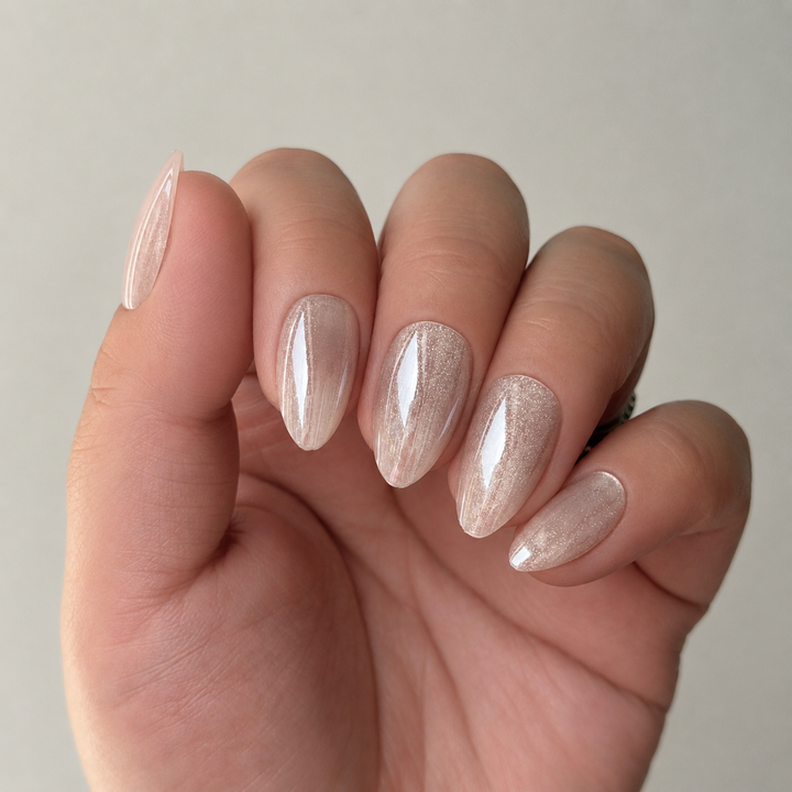 Moonveil shimmering cat-eye soft gel press-on nails by astrelle